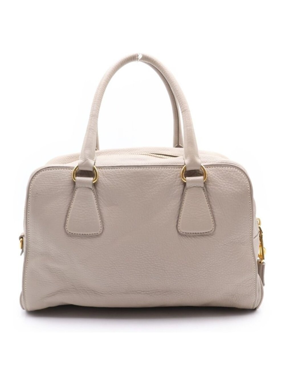 Prada Vitello Daino Handbag Gray Leather Key 2 Cadena Black - Picture 2 of 8